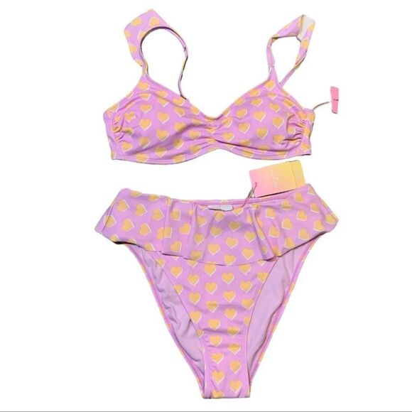 Stoney Clover Lane x Target Lavender Flutter Strap 2 Piece Bikini Top Bottom S - Picture 12 of 13